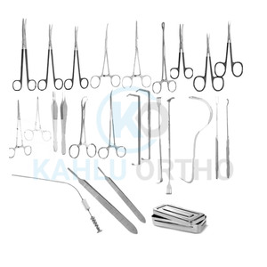 Estiramiento facial Brow LIF Disectores y elevador Juego de 26 piezas con caja de acero Instrumentos de cirugía plástica por KAHLU ORTHOPEDIC - Product Image 1