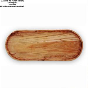 Bol de service à salade en bois de manguier biodégradable Plateau en bois émaillé à imprimé floral fait à la main en Inde - Product Image 6