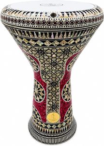 Gawharet El Fan, Tambor Darbuka Doumbek de 17.5 Pulgadas, Color Rojo Sunburst Pearl, Dumbek Tabla, Percusión Egipcia - Product Image 2