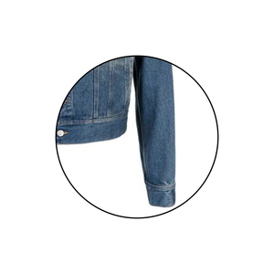 Chaqueta vaquera con cuello levantado para hombre de alta calidad estilo High Street con lavado deshilachado y lejía nueva moda al por mayor - Product Image 6