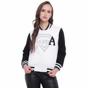 แจ็กเก็ตบอมเบอร์ของผู้หญิงแจ็กเก็ตเบสบอลออกแบบมาใหม่ - Product Image 1