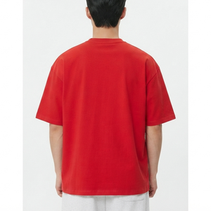 Wholesale Blank Cotton Polyester T-<b>shirts</b> Custom logo Printing Men's <b>Red</b> T <b>Shirts</b> <b>Oversized</b> Printed Unisex Drop Shoulder Tshirt - Product Image 5