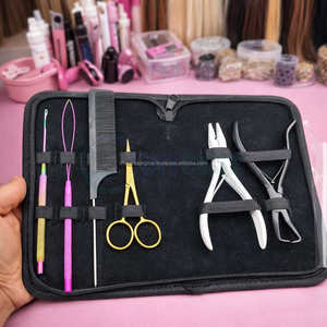 Kit d'outils de pose d'extensions capillaires en acier inoxydable 6 pièces à prix d'usine – Pince de retrait I-Link, aiguille à micro-anneaux, crochet de traction - Product Image 2