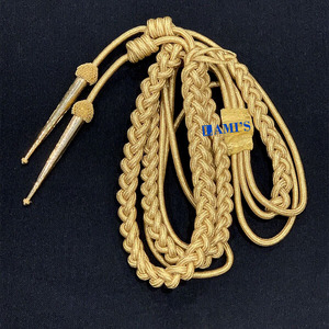 Aiguillettes uniformes de cérémonie couleur or en gros avec cordons de robe Aiguillettes à double pointe en laiton - Product Image 5