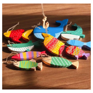 Decoración de Pared de Madera Tallada a Mano con Peces Marinos, Arte en Madera Natural para Decoración de Casa de Playa u Oficina - Product Image 5