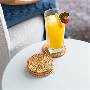 ถาดหวายทรงกลมทำด้วยมือถาดหวายแนววินเทจถาดหวายธรรมชาติปรับได้ถาดชาเบเกอรี่ผลไม้จากเวียดนาม - Product Image 6