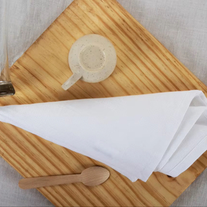 Ensemble de serviettes en satin de coton 100% Séchage rapide Écologique Anti-enfants Serviette en lin Blanc uni Tissé Maison Hôtels Restaurants Cuisine - Product Image 1