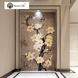 Fleur Papillons Début Printemps Mosaïque Murale Élégant Miroir Fond Mur Décor - Product Image 1