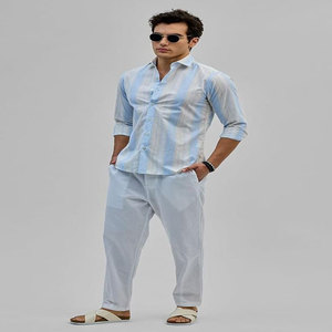 Chemises décontractées en coton pour hommes, robe de bureau formelle avec col montant et manches longues, taille 5XL, polo, t-shirts imprimés - Product Image 5