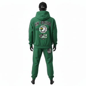 Ensemble de survêtements unisexe léger de haute qualité à capuche uni respirant 100% coton pour l'entraînement - Product Image 4