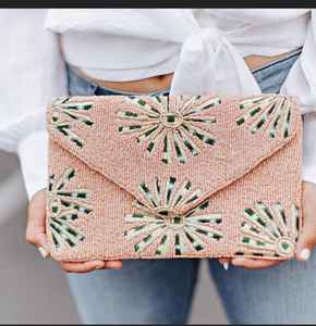 Qualité supérieure rose perle perlée bandoulière chaîne pochette mariage fête sac à main soirée pochette pour les femmes - Product Image 3