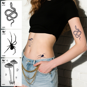 Adesivi per tatuaggio Semi permanenti senza acqua Design realistico serpente di lunga durata 2 settimane Body Art adesivo impermeabile - Product Image 2