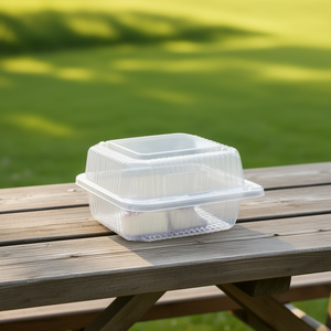 Contenitore per Pranzo Monouso Trasparente con Coperchio a Cerniera da 6 Pollici in PS con 1 Scomparto - Product Image 3