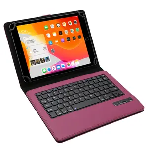 Tastiera per Tablet universale da 10.1 pollici per Tablet Android custodia con tastiera senza fili Bluetooth tastiera in pelle Folio copertina del libro