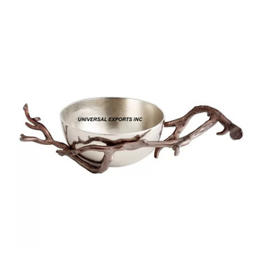 Juego de dos cuencos de chocolate madreperla hechos a mano de diseñador de forma redonda nuevo cuenco de metal cuenco dulce ecológico - Product Image 6