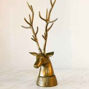 Nuevo diseño hecho en La India escultura de mesa de Reno de latón dorado al por mayor exportador indio de interior con calidad de exportación - Product Image 3