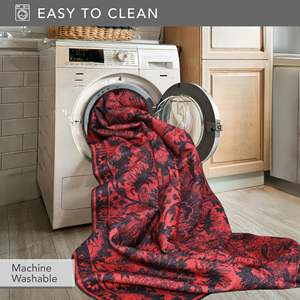 Netline Home RW1010 Red Traditional Washable Area <b>Rug</b> - Product Image 3