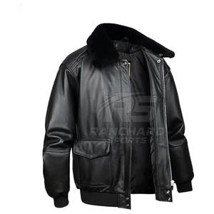 Chaqueta Bomber de Cuero Premium, Suave, Moderna, para Uso Diario, Chaqueta Bomber de Cuero Informal, Cómoda, Cálida y a la Moda - Product Image 3