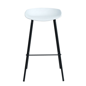 Taburete de Bar de Madera Maciza HAY con Patas de Acero con Recubrimiento en Polvo para Cocina, Comedor, Cafetería, Estilo Rústico - HOGCF68018 - Product Image 5