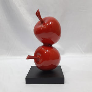 รูปปั้นหินอ่อนฐานแอปเปิ้ลสีแดงสไตล์แฟนซีหรูหรารูปปั้นแนวตั้งที่ทันสมัยทำจากโลหะอลูมิเนียม - Product Image 1