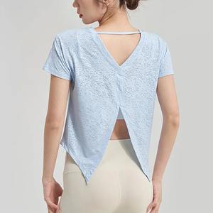 Women Gym Jogging <b>Top</b> Fitness Quick Dry Yoga Shirts <b>Short</b> Sleeve Mesh Athletic Shirt Outdoor Running Sporting Sweat Suits Pink - Product Image 3