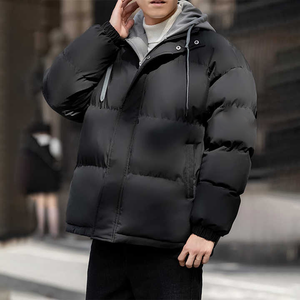 Chaqueta acolchada con capucha impermeable cálida negra de estilo de moda personalizada para hombre, chaqueta acolchada de invierno al por mayor - Product Image 2