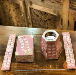 Best Price Traditional Incense Holder India Handcrafted Wood <b>Bone</b> Inlay Bakhoor Burner Acrylic Tray Box Design Scented Features - Product Image 1