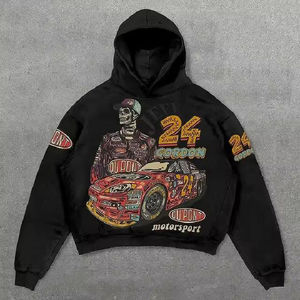 Sudadera con capucha Unisex con estampado completo personalizado nuevo invierno sudadera gruesa de gran tamaño con cuello con capucha y logotipo frontal para hombres y mujeres - Product Image 1