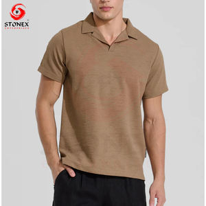 Polo de golf 100% coton pour homme, nouveau t-shirt à manches courtes avec bouton décoratif, taille ample et respirante - Product Image 4