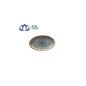 แผ่นเครื่องลายครามผสมหวายจากฟาร์มดอกบัวสีฟ้าเวียดนาม - Product Image 1