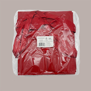 <b>Red</b> Satin <b>Ribbon</b> Gift Bag with Velcro Closure 24+11x21 cm 10 Piece Set - Product Image 4