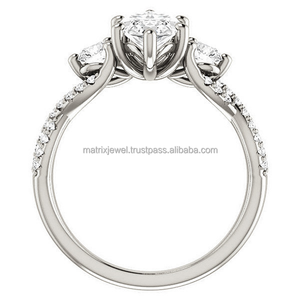 <b>Infinity</b> Shank Moissanite Round Cut Diamond Wedding Intertwining Split Twisted Shank Ring for Women - Product Image 5