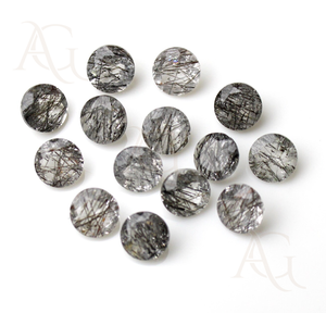 Quartz rutile noir rond à facettes de qualité supérieure pour la fabrication de bijoux en argent et or 8mm prix de gros Quartz - Product Image 6