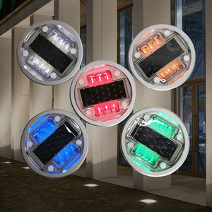 ป้ายจราจรอลูมิเนียม PC กันน้ำระดับ IP68 สำหรับขายส่ง, ไฟควบคุมการจราจรใต้ดินแบบ LED พลังงานแสงอาทิตย์ และไฟเตือน - Product Image 4