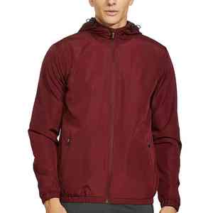 New Comfortable <b>Men</b> Windbreaker <b>Jacket</b> Hooded Canvas Stand Collar Front Logo Premium Quality Custom Made Outdoor Hot Selling - Product Image 1