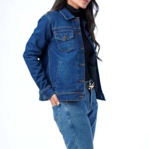 Meilleure vente vestes d'hiver pour femmes noir Jean veste dames Denim 2024 haute qualité pas cher prix hiver plaine Denim veste - Product Image 4