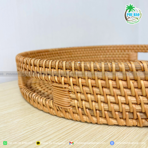 PRODUCTO SUPERIOR Artesanía tradicional Cumple con bandejas de ratán de uso moderno para exhibición, comedor o regalos curados - Product Image 3