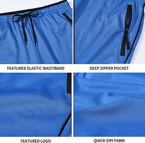 Men's Lightweight Elastic Cotton Sweatpants Gym Running Slim Fit Streetwear with Side Zipper Pockets and <b>Drawstring</b> <b>Trousers</b> - Product Image 4