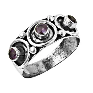 925 Sterling <b>Silver</b> Amethyst <b>Ring</b> for Women Fine Gemstone Jewelry <b>Set</b> - Product Image 1