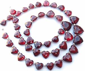 Cuentas de Granate Africano Rojo de 8-12 mm, Corte Facetado, Talladas en Forma de Corazón, 25 Cuentas, Granate de Mozambique Natural de Alta Calidad para la Fabricación de Joyas - Product Image 3