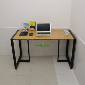 BambooFurni Minimalist Bamboo Wood Commercial <b>Work</b> <b>Desk</b> 120x60x75cm Freestanding Simple Design - Product Image 4