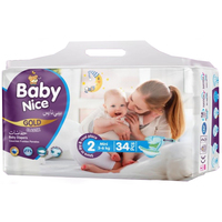 Couches pour bébé Baby Nice Gold Junior Plus Premium Respirantes Anti-fuites 3D Certifiées ISO Japon SAP 18 Pièces Haute Qualité