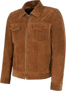 Blouson Bomber en Cuir Grande Taille Style Universitaire Hiver, Vente en Gros, Personnalisable, Uni, Col Montant, en Daim Teint - Product Image 6