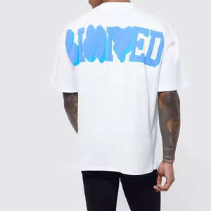 Camiseta de algodón 100% ligera de gran tamaño para hombre, logotipo personalizado impreso con diseño de hojaldre, el mejor precio al por mayor - Product Image 5