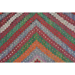 3.2x6.3 ft Vintage Kilim Rug, Turkish Rug, <b>Red</b> Solid <b>Wool</b> Rug - Product Image 5