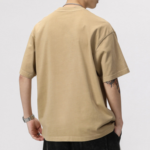 Boîte surdimensionnée imprimée sur mesure T-shirt court en coton de sérigraphie DTG DTF pour hommes style urbain col rond en éponge tricotée légère - Product Image 4