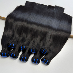 Bone Straight Human Hair Bundles Natural <b>Black</b> Silky Straight Double Weft Full Ends Hair For Sew In Quick Weave And <b>Wig</b> Makingg - Product Image 3