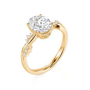 แหวนเงินสเตอร์ลิงทรงวงรีประดับเพชรโมอิสซาไนต์แบบเกลียว Jeulia - Product Image 2
