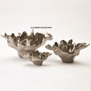 Bol en aluminium de haute qualité, design feuillage, pour servir des salades de fruits, pour la table à manger, ustensiles de cuisine, utilisation en restauration - Product Image 6