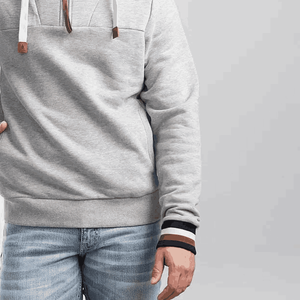 <b>Men</b> Heavyweight Casual <b>Men'S</b> Blank Hoodie Custom Embroidered Logo Cotton <b>Quarter</b> <b>Zip</b> Oversized <b>Men</b> Plain Pullover Hoodie - Product Image 4
